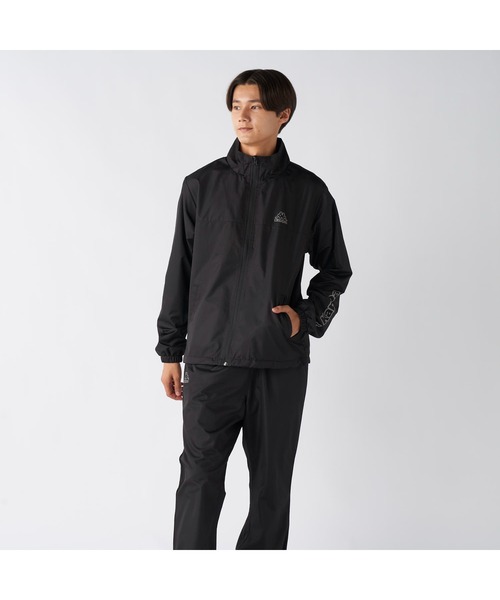 Kappa(カッパ)の「Kappa カッパ ブランド ワンポイント ロゴ 裏メッシュ トラックジャケット ウィンドブレーカー(ブルゾン・メンズ・ブラック/ネイビー・L/M/LL)」の5枚目の写真