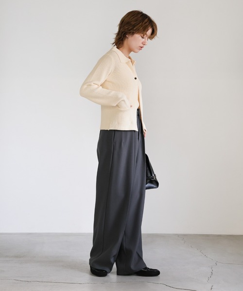 select MOCA(セレクトモカ)の「ポロカーディガンニットセット(カーディガン/ボレロ・レディース・アイボリー/カーキ/ブラック・FREE)」の18枚目の写真