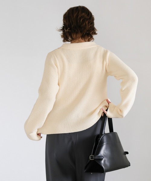 select MOCA(セレクトモカ)の「ポロカーディガンニットセット(カーディガン/ボレロ・レディース・アイボリー/カーキ/ブラック・FREE)」の22枚目の写真