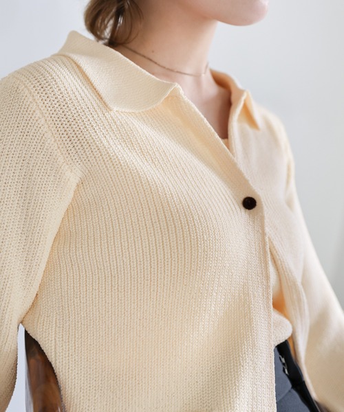 select MOCA(セレクトモカ)の「ポロカーディガンニットセット(カーディガン/ボレロ・レディース・アイボリー/カーキ/ブラック・FREE)」の21枚目の写真