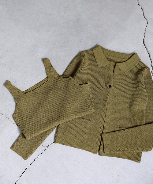 select MOCA(セレクトモカ)の「ポロカーディガンニットセット(カーディガン/ボレロ・レディース・アイボリー/カーキ/ブラック・FREE)」の16枚目の写真