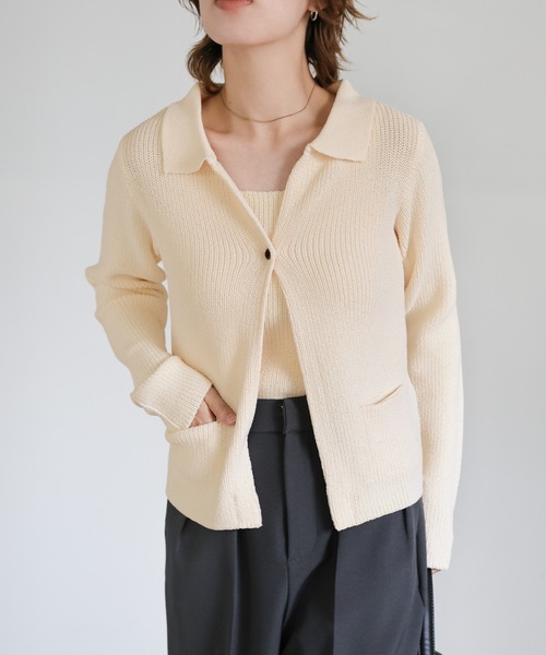 select MOCA(セレクトモカ)の「ポロカーディガンニットセット(カーディガン/ボレロ・レディース・アイボリー/カーキ/ブラック・FREE)」の17枚目の写真