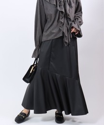 Salong hameu | フェイクレザー合皮パイピング マーメイドスカート レディース(スカート)