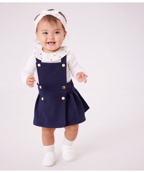 PETIT BATEAU（プチバトー）の「ジャンパースカート（ワンピース・キッズ・ブルー・12MONTH/24MONTH/36MONTH）」の2枚目の写真