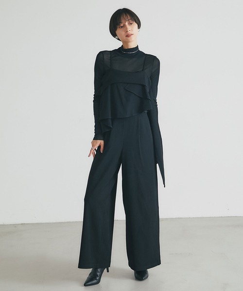 &. NOSTALGIA（アンドドットノスタルジア）の「レイヤードオールインワン（つなぎ/オールインワン・レディース・アイボリー/ブラック・M）」の2枚目の写真