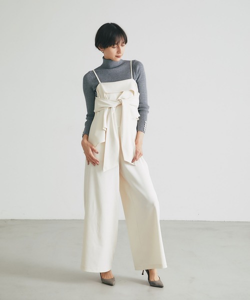 &. NOSTALGIA（アンドドットノスタルジア）の「レイヤードオールインワン（つなぎ/オールインワン・レディース・アイボリー/ブラック・M）」の3枚目の写真