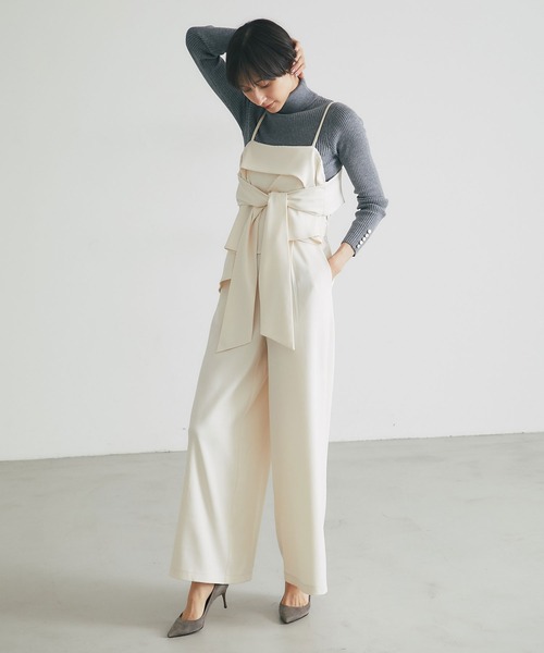 &. NOSTALGIA（アンドドットノスタルジア）の「レイヤードオールインワン（つなぎ/オールインワン・レディース・アイボリー/ブラック・M）」の4枚目の写真