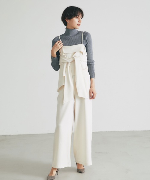 &. NOSTALGIA（アンドドットノスタルジア）の「レイヤードオールインワン（つなぎ/オールインワン・レディース・アイボリー/ブラック・M）」の5枚目の写真