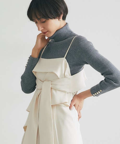 &. NOSTALGIA（アンドドットノスタルジア）の「レイヤードオールインワン（つなぎ/オールインワン・レディース・アイボリー/ブラック・M）」の6枚目の写真