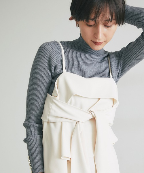 &. NOSTALGIA（アンドドットノスタルジア）の「レイヤードオールインワン（つなぎ/オールインワン・レディース・アイボリー/ブラック・M）」の7枚目の写真