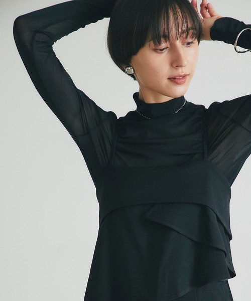 &. NOSTALGIA（アンドドットノスタルジア）の「レイヤードオールインワン（つなぎ/オールインワン・レディース・アイボリー/ブラック・M）」の8枚目の写真