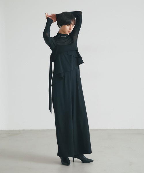 &. NOSTALGIA（アンドドットノスタルジア）の「レイヤードオールインワン（つなぎ/オールインワン・レディース・アイボリー/ブラック・M）」の9枚目の写真