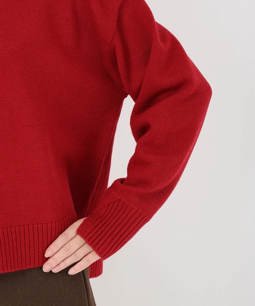 STRAWBERRY-FIELDS（ストロベリーフィールズ）の「ソフティバルキー_バルキーニット（ニット/セーター・レディース・レッド/イエロー系/オフホワイト/ブルー・2）」の12枚目の写真