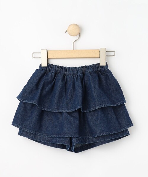 SHOO・LA・RUE（シューラルー）の「【100-150cm】デニムティアードスカパン（スカート・キッズ・ネイビー/サックスブルー・10/11/12/13/14/15 ）」の2枚目の写真