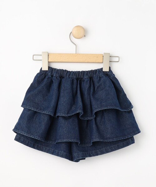 SHOO・LA・RUE（シューラルー）の「【100-150cm】デニムティアードスカパン（スカート・キッズ・ネイビー/サックスブルー・10/11/12/13/14/15 ）」の4枚目の写真