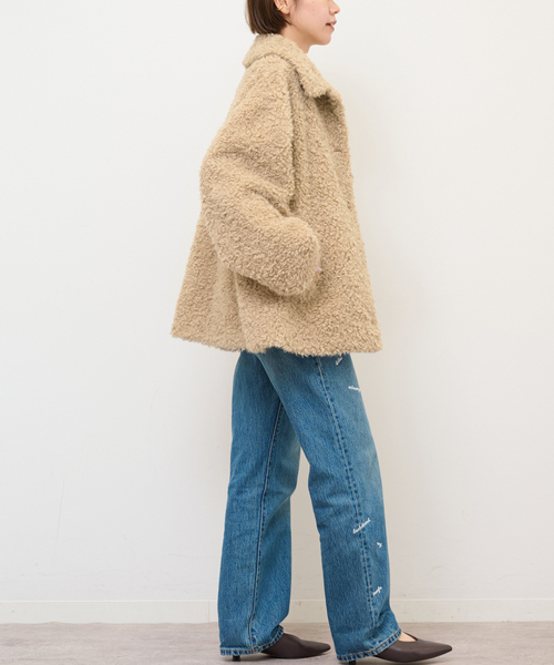JOURNAL STANDARD relume（ジャーナルスタンダード　レリューム）の「カーリーボアブルゾン（ブルゾン・レディース・ベージュ・FREE）」の3枚目の写真