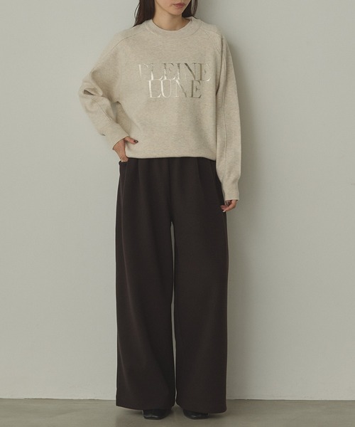 hunch（ハンチ）の「ベロアボンディング スウェットワイドパンツ（スウェットパンツ・レディース・ブラック/アイボリー/チャコール・FREE）」の7枚目の写真