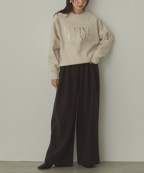 hunch（ハンチ）の「ベロアボンディング スウェットワイドパンツ（スウェットパンツ・レディース・ブラック/アイボリー/チャコール・FREE）」の9枚目の写真