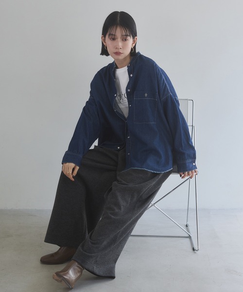 hunch（ハンチ）の「ベロアボンディング スウェットワイドパンツ（スウェットパンツ・レディース・ブラック/アイボリー/チャコール・FREE）」の10枚目の写真