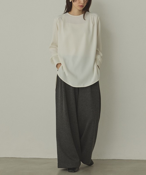 hunch（ハンチ）の「ベロアボンディング スウェットワイドパンツ（スウェットパンツ・レディース・ブラック/アイボリー/チャコール・FREE）」の14枚目の写真