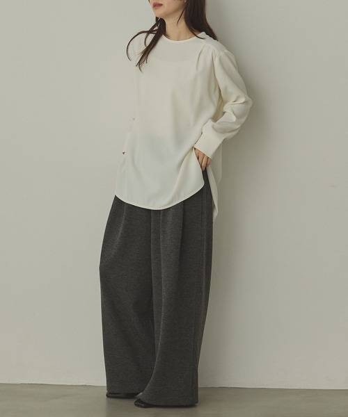 hunch（ハンチ）の「ベロアボンディング スウェットワイドパンツ（スウェットパンツ・レディース・ブラック/アイボリー/チャコール・FREE）」の15枚目の写真