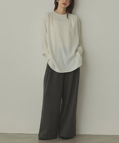hunch（ハンチ）の「ベロアボンディング スウェットワイドパンツ（スウェットパンツ・レディース・ブラック/アイボリー/チャコール・FREE）」の16枚目の写真