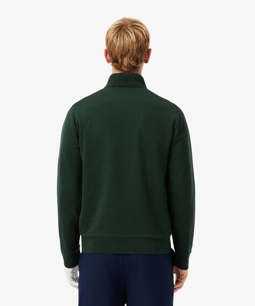 LACOSTE(ラコステ)の「防風 ウールブレンドハーフジップゴルフセーター(ニット/セーター・メンズ・ダークグリーン/ネイビー・3/4/5)」の4枚目の写真