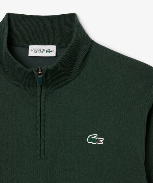 LACOSTE(ラコステ)の「防風 ウールブレンドハーフジップゴルフセーター(ニット/セーター・メンズ・ダークグリーン/ネイビー・3/4/5)」の6枚目の写真