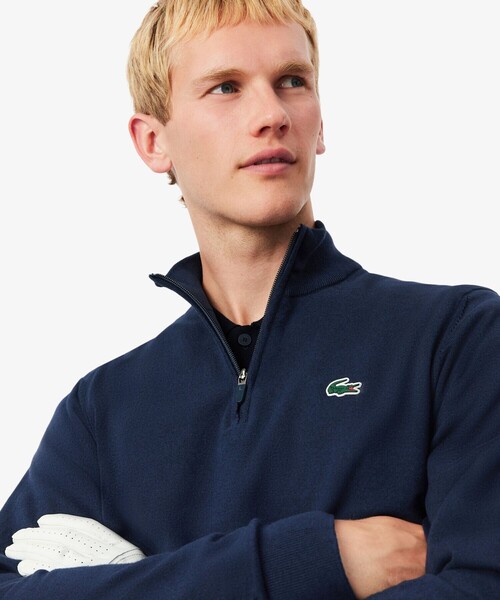 LACOSTE(ラコステ)の「防風 ウールブレンドハーフジップゴルフセーター(ニット/セーター・メンズ・ダークグリーン/ネイビー・3/4/5)」の8枚目の写真