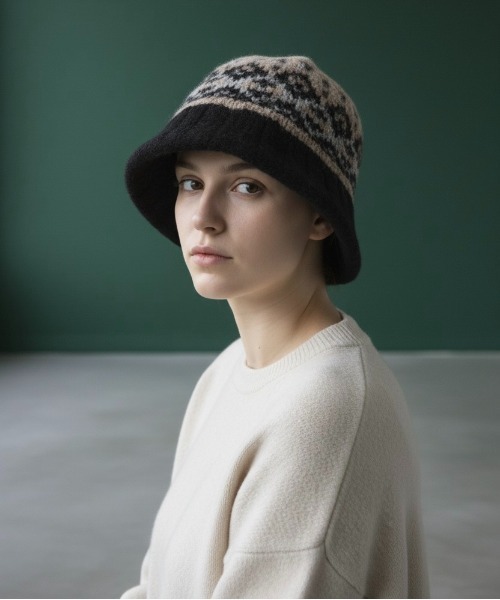 Burner（バーナー）の「【CHI SELECT】フェアアイル柄　ニットハット　chi-bosi-29-19（ハット・レディース・ブラック系その他/レッド系その他/ベージュ系その他/ブラウン系その他/グレー系その他・FREE）」の2枚目の写真