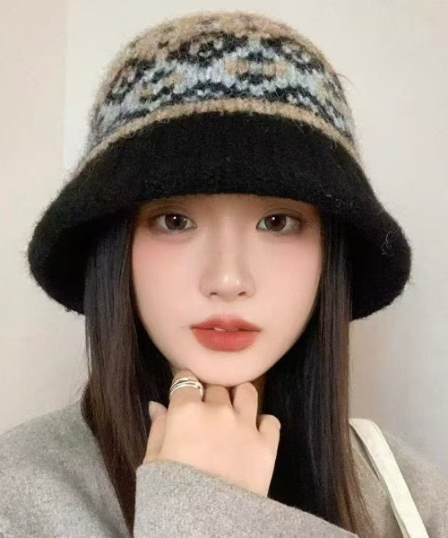 Burner（バーナー）の「【CHI SELECT】フェアアイル柄　ニットハット　chi-bosi-29-19（ハット・レディース・ブラック系その他/レッド系その他/ベージュ系その他/ブラウン系その他/グレー系その他・FREE）」の6枚目の写真