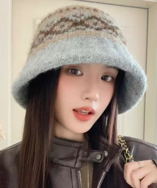 Burner（バーナー）の「【CHI SELECT】フェアアイル柄　ニットハット　chi-bosi-29-19（ハット・レディース・ブラック系その他/レッド系その他/ベージュ系その他/ブラウン系その他/グレー系その他・FREE）」の7枚目の写真