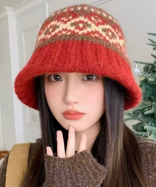 Burner（バーナー）の「【CHI SELECT】フェアアイル柄　ニットハット　chi-bosi-29-19（ハット・レディース・ブラック系その他/レッド系その他/ベージュ系その他/ブラウン系その他/グレー系その他・FREE）」の11枚目の写真