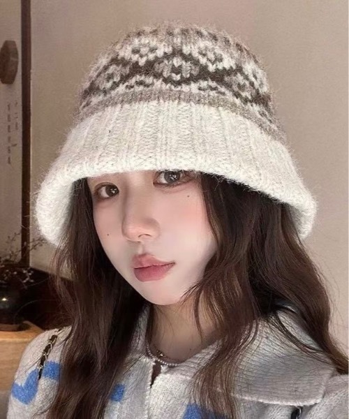 Burner（バーナー）の「【CHI SELECT】フェアアイル柄　ニットハット　chi-bosi-29-19（ハット・レディース・ブラック系その他/レッド系その他/ベージュ系その他/ブラウン系その他/グレー系その他・FREE）」の10枚目の写真