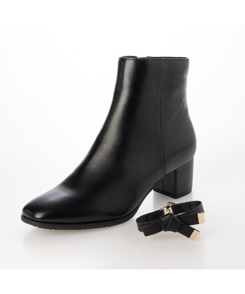 Pitti（ピッティ）の「ノットリボン2WAYショートブーツ（ブーツ・レディース・ダークブラウン/ブラック系その他6/ブラック・S/L/M）」の15枚目の写真