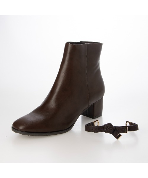 Pitti（ピッティ）の「ノットリボン2WAYショートブーツ（ブーツ・レディース・ダークブラウン/ブラック系その他6/ブラック・S/L/M）」の11枚目の写真