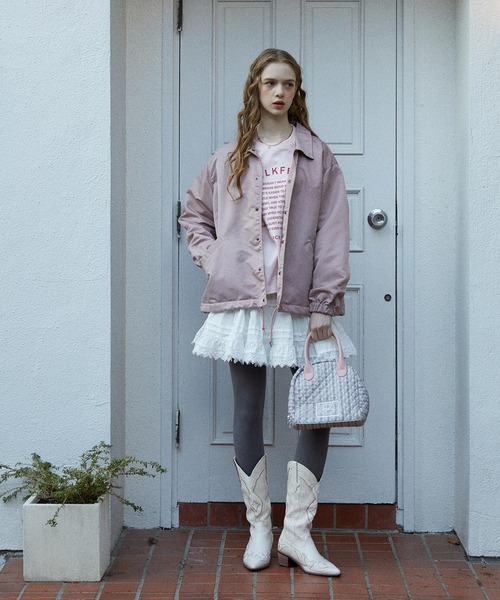 MILKFED.（ミルクフェド）の「MELTY HEART COACH JACKET（ブルゾン・レディース・ネイビー/ライトピンク/ブラック・S/M）」の19枚目の写真