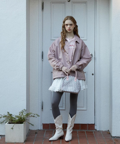 MILKFED.（ミルクフェド）の「MELTY HEART COACH JACKET（ブルゾン・レディース・ネイビー/ライトピンク/ブラック・S/M）」の20枚目の写真