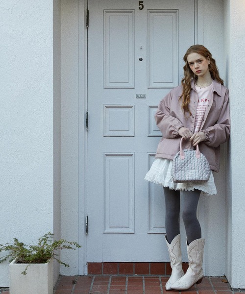 MILKFED.（ミルクフェド）の「MELTY HEART COACH JACKET（ブルゾン・レディース・ネイビー/ライトピンク/ブラック・S/M）」の21枚目の写真