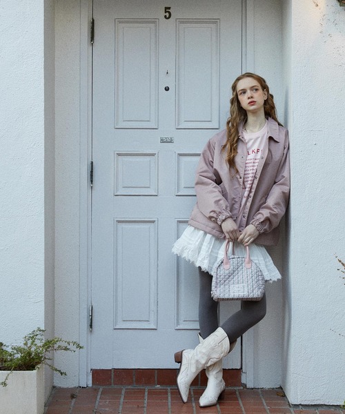 MILKFED.（ミルクフェド）の「MELTY HEART COACH JACKET（ブルゾン・レディース・ネイビー/ライトピンク/ブラック・S/M）」の22枚目の写真