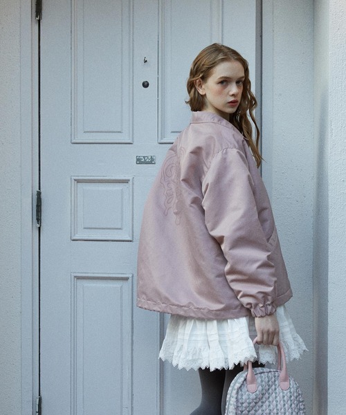 MILKFED.（ミルクフェド）の「MELTY HEART COACH JACKET（ブルゾン・レディース・ネイビー/ライトピンク/ブラック・S/M）」の11枚目の写真