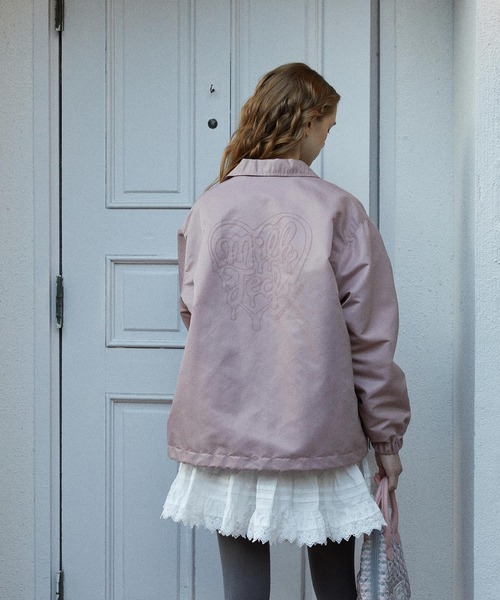 MILKFED.（ミルクフェド）の「MELTY HEART COACH JACKET（ブルゾン・レディース・ネイビー/ライトピンク/ブラック・S/M）」の13枚目の写真