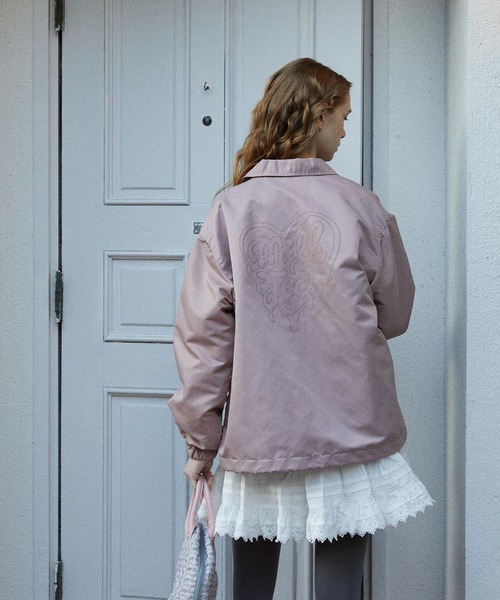 MILKFED.（ミルクフェド）の「MELTY HEART COACH JACKET（ブルゾン・レディース・ネイビー/ライトピンク/ブラック・S/M）」の12枚目の写真