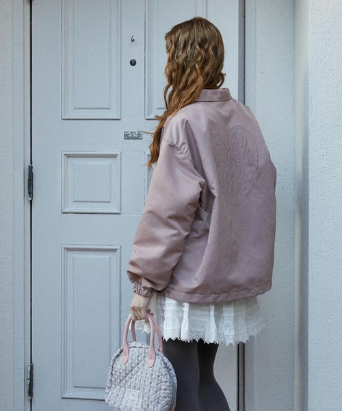 MILKFED.（ミルクフェド）の「MELTY HEART COACH JACKET（ブルゾン・レディース・ネイビー/ライトピンク/ブラック・S/M）」の8枚目の写真