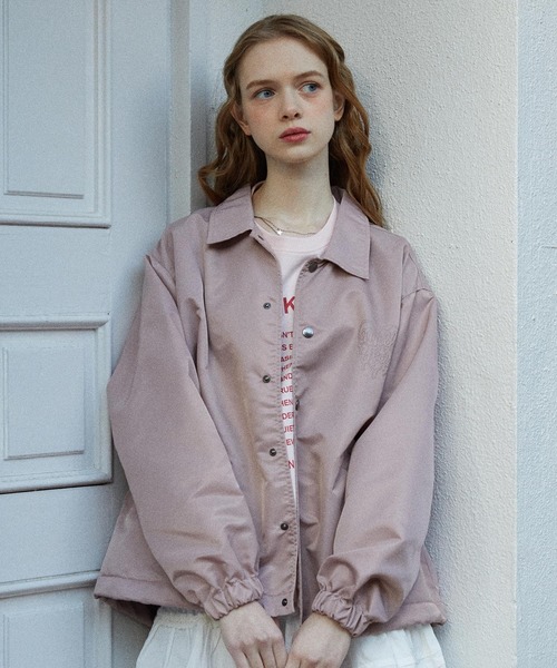 MILKFED.（ミルクフェド）の「MELTY HEART COACH JACKET（ブルゾン・レディース・ネイビー/ライトピンク/ブラック・S/M）」の4枚目の写真