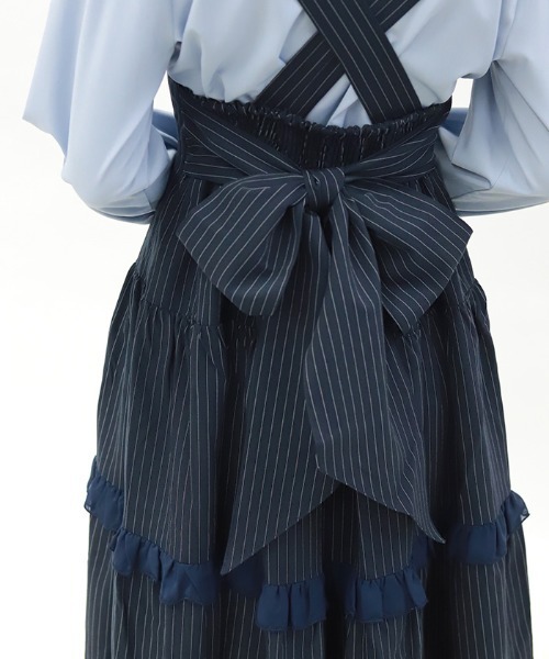 axes femme POETIQUE(アクシーズファムポエティック)の「ストライプジャンスカ(ワンピース・レディース・ネイビー/ブラック/グレー・MEDIUM)」の12枚目の写真