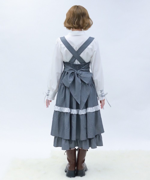 axes femme POETIQUE(アクシーズファムポエティック)の「ストライプジャンスカ(ワンピース・レディース・ネイビー/ブラック/グレー・MEDIUM)」の16枚目の写真