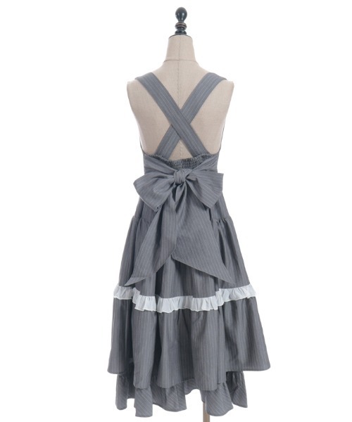 axes femme POETIQUE(アクシーズファムポエティック)の「ストライプジャンスカ(ワンピース・レディース・ネイビー/ブラック/グレー・MEDIUM)」の21枚目の写真