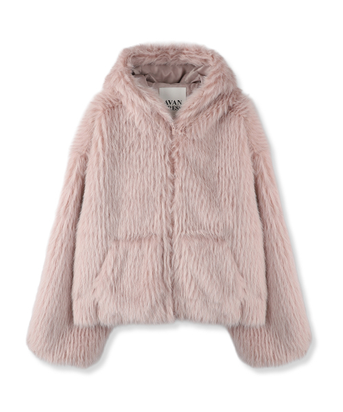 AVANDRESS(アバンドレス )の「Champagne Fur Jacket PINK(ムートンコート・レディース・PINK・FREE)」の5枚目の写真