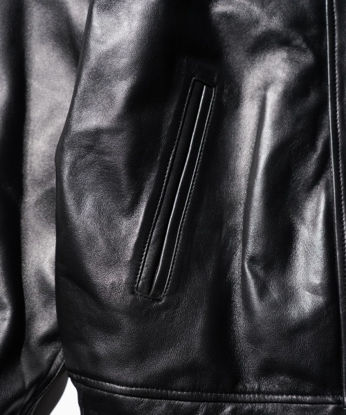 TOWNCRAFT（タウンクラフト）の「TOWNCRAFT / タウンクラフト LEATHER DERBY JACKET レザー ダービージャケット シープレザー（ブルゾン・メンズ・ブラック・MEDIUM/LARGE）」の11枚目の写真